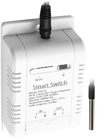 TsoLay Interrupteur de TempéRature Intelligent Tuya WiFi 16A 3000W avec Thermostat de Surveillance de la Consommation D'éNergie pour Alexa Google Home