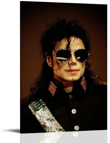 EVMILA Poster Michael Jackson mit Sonnenbrille, dekoratives Gemälde, Leinwand, Wandposter und Kunstdruck, modernes Familienschlafzimmer, Dekoration, Poster, 50 x 75 cm