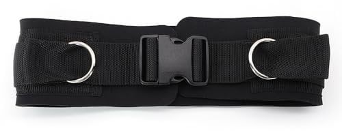 LOOEEL Adjustable Waist Belt Soft Neoprene Padded Belt with 2 Movable Rings for Cable Machines Fitness Exercise Speed Agility Resistance Training
