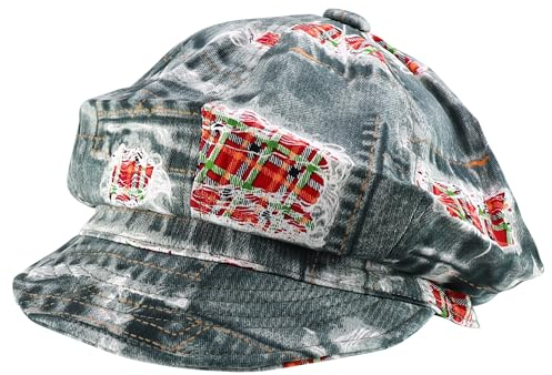 Armycrew 8 Paneele, mehrfarbig bedruckter Retro-Newsboy-Mütze, Grün, Rot, mehrfarbig, Einheitsgr��e