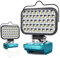 Lampe Led Rechargeable Pour Batterie Makita 18V,80W Baladeuse Lampe 8000LM de Chantier Alimenté Par Pile, Projecteur avec Charge Type C & USB la Randonnée, la Pêche, Chantier(Sans Batterie)