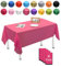 MORAINJAY 4 Stück 137cmx274cm Rechteckig Einweg Tischdecke, Makronenrosa Wasserdicht Fleckschutz Tischdecken für Geburtstagsfeier,Hochzeit, Weihnachten, Kindergeburtstag, Esszimmer, Garten,Party