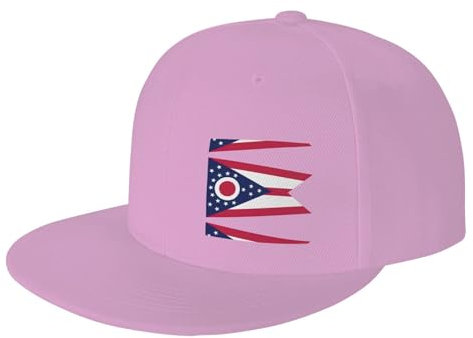 Ohio State Flag Custom Baseball Cap mit Druckfoto, personalisierbar, verstellbar, Sommer-Sonnenhut, Unisex, Pink, Einheitsgr��e