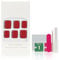 Apooliy 24 pièces d'ongles d'orteils à presser courts,couleur solide ongles d'orteils carrés,faux ongles d'orteils pour femmes et filles, blanc, vert, bleu