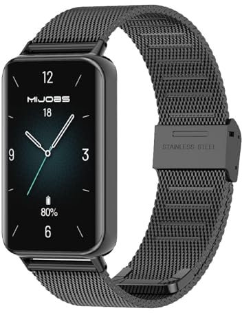 GIOPUEY Cinturini Compatibile con Honor Band 9, Cinturino in Acciaio Inossidabile Intrecciato [Resistente all'Usura] - Black