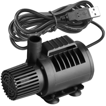 TSSS 600L/H Außengewinde USB Wasserpumpe 6.5W Bürstenlosen Unterwasserpumpe Brunnenpumpe 200 cm Stromkabel Aquariumpumpe