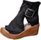 Sandalias Cuña Boca Pescado Gruesa Sandalias Romanas, Zapatos Transpirables Cómodos Verano