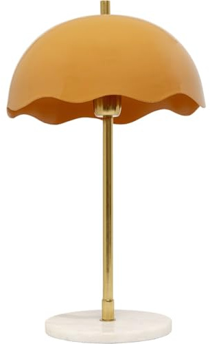 Kare Design Tischlampe Lia Orange, Gold, Marmor, Metall, Moderne Tischleuchte, Büro, Wohnzimmer, Schlafzimmer, Office, keine Leuchtmittel inklusive, 50x30x30 (HxBxT)