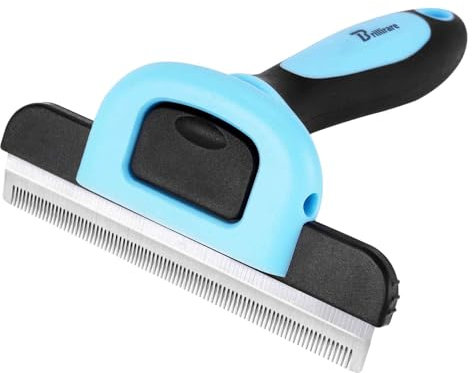 Brillirare Pet Deshedding Tool, Stainless-Steel Grooming Brush, Professional Dog Cat Undercoat Remover with Detachable Head, Effectively Reduces Shedding by up to 95% for Short Medium Long Pets Hair