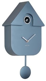 Karlsson Kuckucksuhr Modern Cuckoo Metallic - Blau - 21.5x8.5x41cm - Rechteck - Thermoplast - Wanduhr Modern Wohnzimmer - Wanduhren - Kuckucksuhr