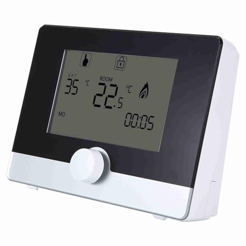 Digital Thermostat Programmable Temperature Controller with LCD Display for Wall Hung Boiler Heating System Easy to Read for Electric Heating Equipment 1.5V Batteries CE RoHS