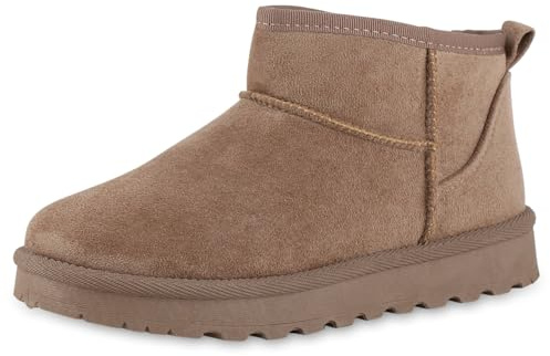 VAN HILL Damen Stiefeletten Winter Boots Warm Gefüttert Profilsohle