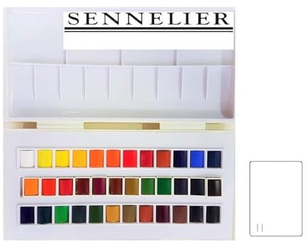 Sennelier Boîte de Peinture Aquarelle en Plastique, 36 couleur et 1 cartes