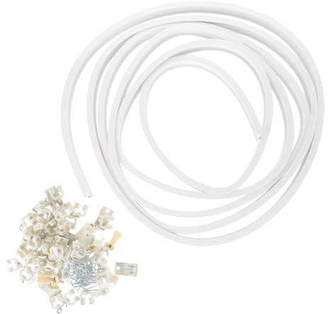 Warmhm Gardinenschiene 1 Läufig 5 Meter Gebogene Vorhangschienen aus Kunststoff und Stahl Flexible Geräuschlose Vorhangschiene für Erkerfenster im Haushalt