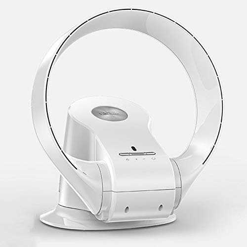 SaryEdge Bladeless Fan, Electric Mute Wall Fan With Remote Control/Timer,Multifunction Wall-Mounted Household Shaking Head Fan,Desktop Tower Fan, Silver (With Display-White