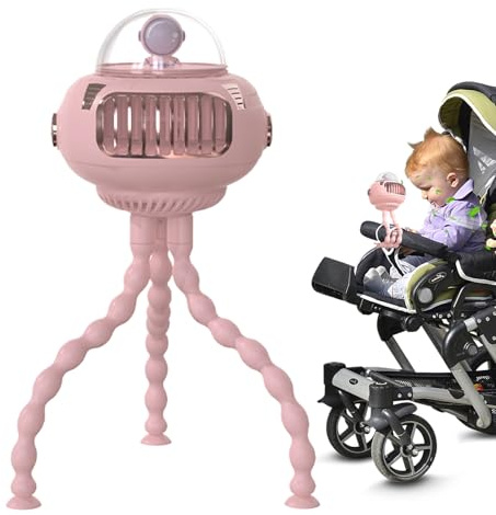 Générique Ventilator für Kinderwagen, kühlend, Form, tragbar, USB, verstellbar, 3 Geschwindigkeitsstufen, für, Fahrrad, Bett, Auto, Reisen, Camping, Büro, Haus