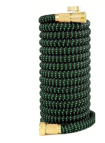 Janmobrian Tubo Acqua Giardino, Tubo Estensibile da Giardino Tubo da Giardino espandibile con Giunto in Ottone US3/4 Tubo Interno in TPE 3X Tubo di irrigazione ad espansione for casa e Esterni(25ft)