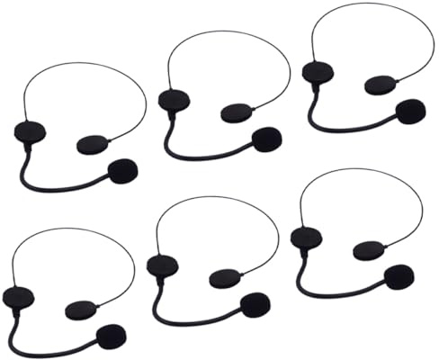 Garneck 6pcs Microphone Headset Prop Realistic Costume Accessory for Halloween Cosplay Parties Carnivals and Birthday Celebrations