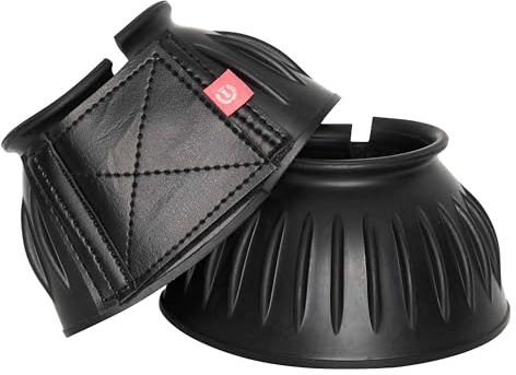 Imperial Riding Bells Hufglocken, Robuste Gummi-Bellboots, sicherer Klettverschluss, Stoßabsorbierend & wasserabweisend, Training & Ausritte, Klassisches Design & zuverlässiger Schutz, Schwarz, XL