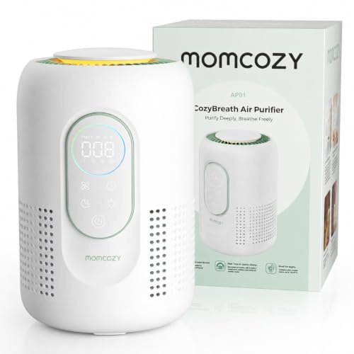 Momcozy Purificador de Aire con Filtro Hepa 4 en 1，Monitoreo de PM 2.5