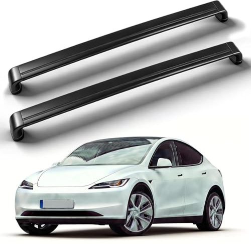 MIKKUPPA Premium Dachträger Querträger Stangen mit Tesla Model Y 2020-2023 | Hohe Traglast Gepäckträger | 6063 Aluminium & PA6+30GF | Dachgepäckträger für Dachbox & Fahrradträger