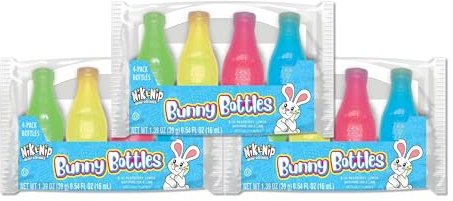 Nik-L-Nip Mini Drinks Candy Easter Bunny Wax Bottles I 4's Pack of 3 I US Import