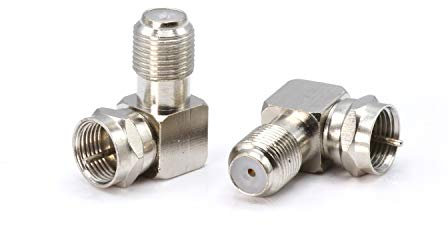 THE CIMPLE CO Koaxialkabel, rechtwinkliger Stecker, 50 Stück, für enge Ecken und Flachbildfernseher Montage, 90 Grad F-Typ-Adapter für Koaxialkabel und Wandplatten