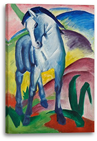 Printed Paintings Leinwand (60x80cm): Franz Marc - Blaues Pferd (1911)