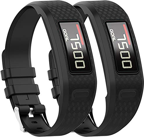QGHXO Band für Garmin Vivofit 1/vivofit2, Soft Silikon Ersatz Uhrenarmband für Garmin Vivofit 1/Garmin Vivofit 2 Activity Tracker, klein, groß, zehn Farben, Z: 2PCS Black, Large