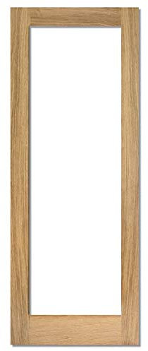 Stylish Unfinished Design Glass Wood Slab Internal Door (Manufactured Wood) (203.2 cm H x 81.3 cm W x 3.5 cm D)