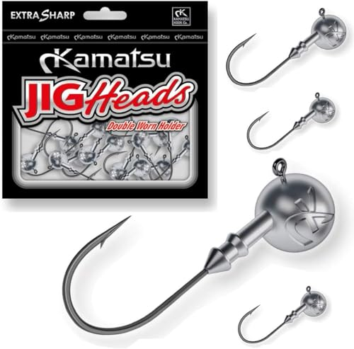 KAMATSU JIGKÖPFE, Jig, Jighaken Rundkopf Jigkopf Haken 6-0/7 Gewicht 1g-35g Set (Hakengröße 4/0 /Gewicht 12g / 25 Stück)