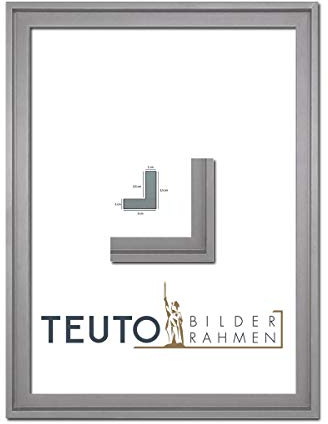 TEUTO BILDERRAHMEN Lea Holzwerkstoff Leinwandrahmen mit Schattenfuge 70 x 100 cm Größe frei wählbar erhältlich in 10 Farben hier Mattsilber