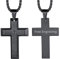 Richsteel personalisierte Schwarz Kruzifix Kette Edelstahl kruzifix Kette mit Gebetswort als Anbetung Schmuck