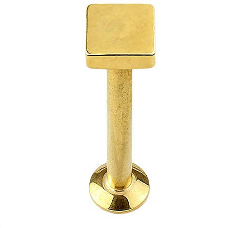 Piercingfaktor Piercing Tragus Helix Ohr Cartilage Stab Labret Stecker Madonna Monroe Lippenpiercing Lippe Knorpel Viereck Quadrat 8mm Gold