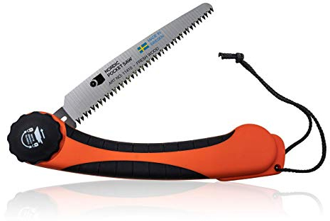 Nordic Pocket Saw - Scie Pliante pour Élagage - Lame 20 cm Remplaçable - Scie de Poche pour Survie Camping Randonnées Chasse - Manche Antidérapant
