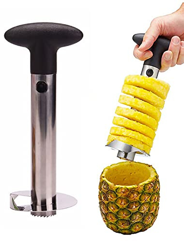 Ananasentkerner, Ananasschneider, Ananasentkerner, Ananasentkerner und -schneider, Edelstahl, Ananas-Kernentferner-Werkzeuge mit scharfer Klinge für gewürfelte Früchte Ringe