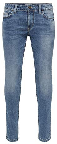 Herren O&S Slim Fit Jeans | Basic Hose Denim Pants ONSLOOM | Tapered Trousers Stoned Washed, Farben:Blau, Größe Jeans:32W / 32L