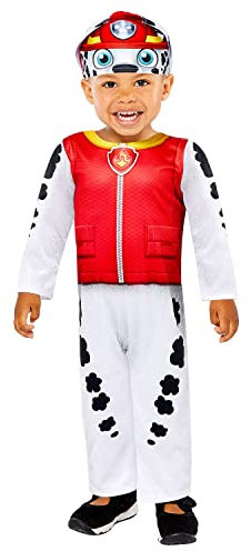 Amscan 9909107 Marshall Baby Halloween Costume-8-24 Months Paw Patrol Chien DEGUISEMENT, À carreau, Rouge, 18-24 mois