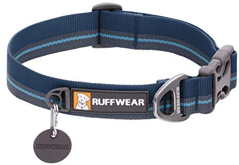 RUFFWEAR Flat Out Collar, Klassisches Hundehalsband für Kleine Hunderassen, Einstellbare Passform, Größe S (28-36 cm), Blue Horizon