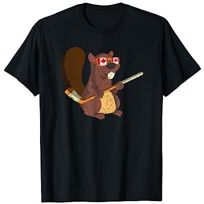 Niedlicher Biber TierGeschenk Hockey Kanada T-Shirt