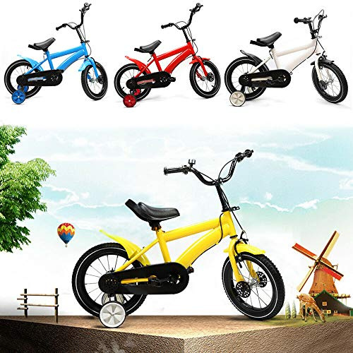 TFCFL 14 Zoll Kinderfahrräder Kinderfahrzeuge Kinder Fahrrad Kinderrad Cruiser mit Stützräder Hilfsrad (Gelb)