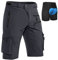 Hiauspor MTB-Hose-Herren-Kurz-Radhose-Fahrradhose-Herren Schnelltrocknend Mountainbike Hose Atmungsaktiv Radlerhose Wanderhose Cargo Trekking Bermuda für Outdoor (Dunkel Grau mit Unterwäsche, 2XL)