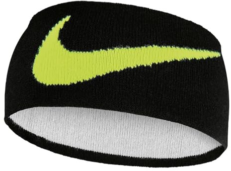 Nike M Seamless Knit Headband Reversible in der Farbe Black/Light Bone/Volt, Maße: ONE Size, N.100.2605.073.OS