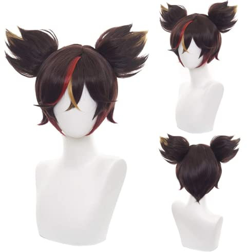 wxypreey Perücke Braun Farbverlauf Perücke Cosplay Anime Perücke Hitzebeständige Synthetische Perücke Halloween + Gratis Perückenkappe