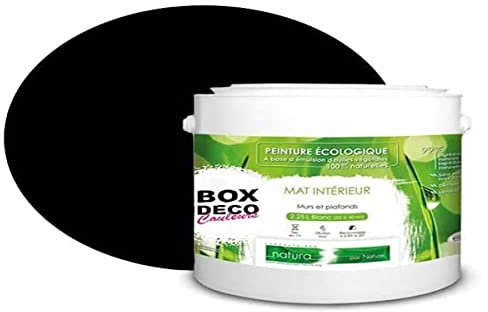 BOX DECO COULEURS Peinture murale naturelle écologique aspect mat intérieur Natura - 2,5L, Noir