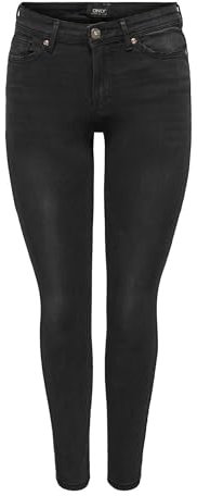 ONLY Damen Onlwaukew Mid Sk Bj1097 Noos Jeans, Washed Black, M / 32L EU