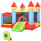 Outsunny Aufblasbare Hüpfburg mit Rutsche Pool für 3 Kinder Burg Springburg mit Gebläse Spielburg Spielhaus für 3-8 Jahre Oxford-, Polyester-Gewebe Rot+Blau+Grün 280 x 260 x 210 cm