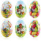 com-four® 6X Osterei zum Befüllen - Bunte Fülleier für Ostern - Ostereier mit Oster-Motiven-Comic zum Befüllen und Verschenken