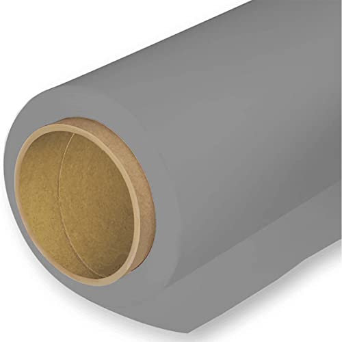 BOLLUMA Seamless Background Paper Backdrop 1.35x10m / 4.4x32.8ft, Neutral Grey, 04, Photo Studio Paper Roll for Portrait, Product, Pet, Family Photography Shooting, Video Filming