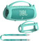 Silicone Cover Case for JBL Charge 5 Portable Bluetooth Speaker, Protective Skin Holder for JBL Charge 5 Speaker Accessories (Teal Case, NOT Fit Wi-Fi Version)